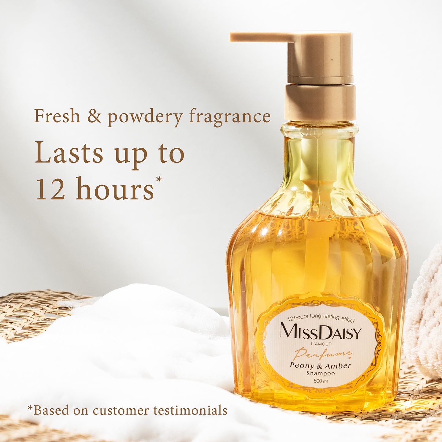 Peony & Amber Shampoo - Long-Lasting Fragrance & Dandruff Care - 500ml