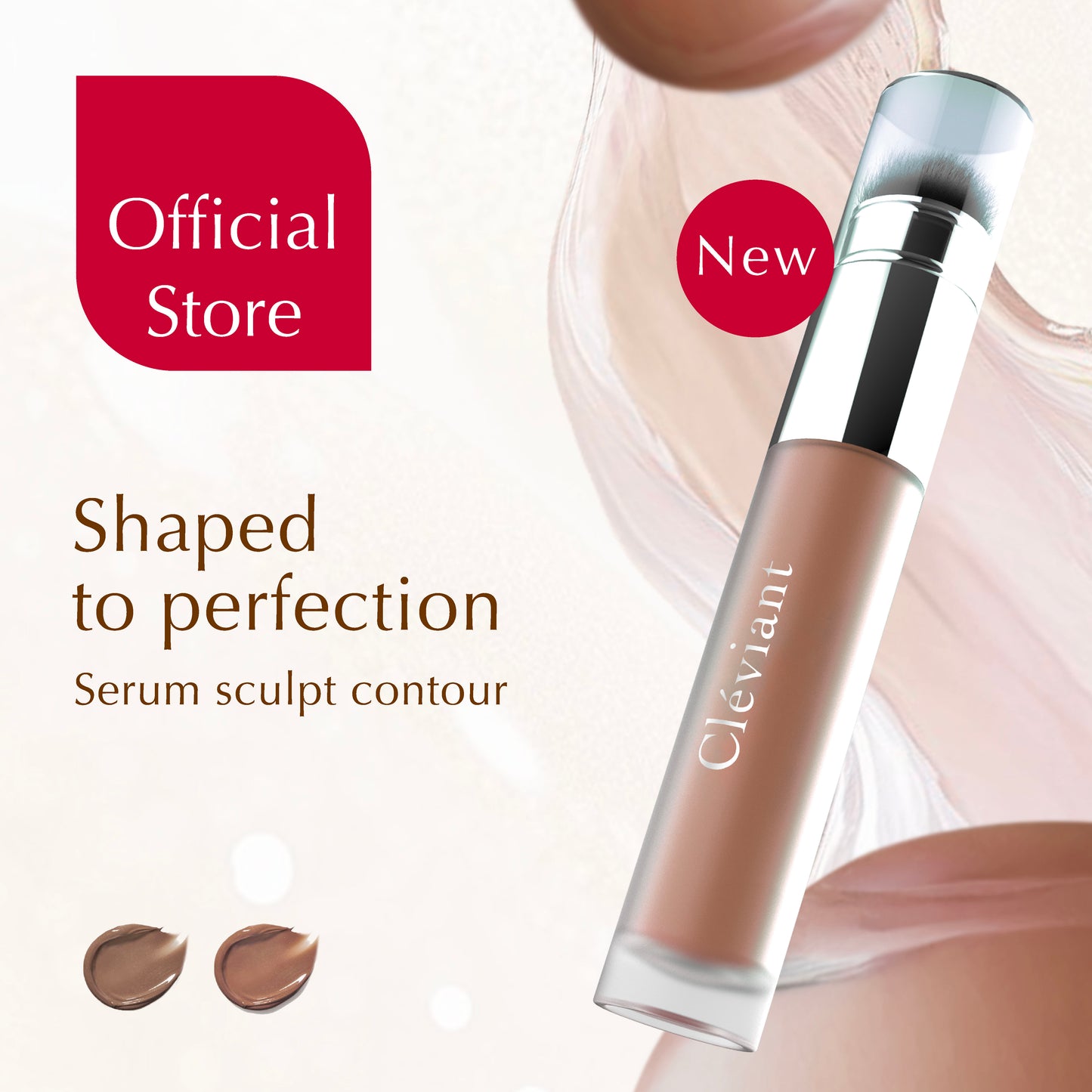NEW Contour - Lasting Serum Sculpt Contour | 2-in-1 Applicator Brush | Face Contour | Seamless Liquid Contour | Natural Result | Bronzer