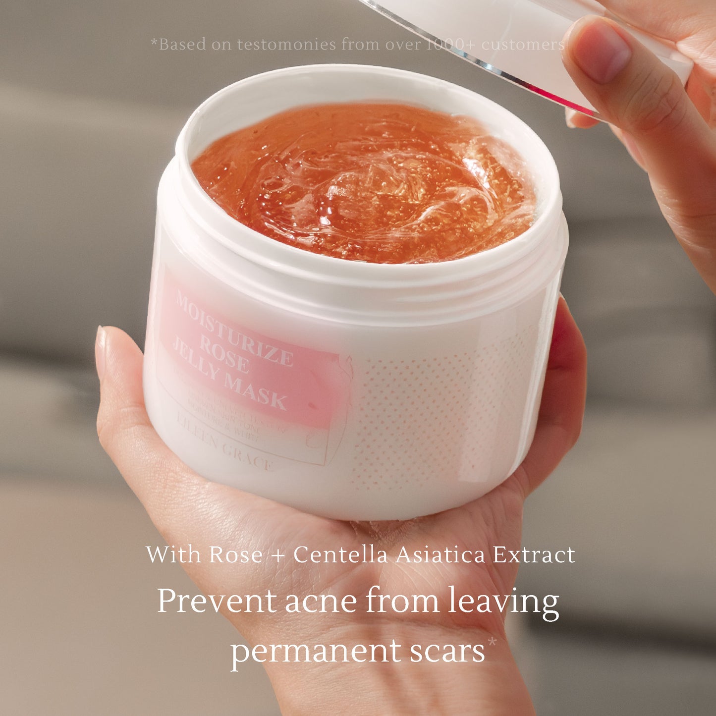 Rose Jelly Mask – Hydrating & Brightening Face Mask with Vitamin C, Bulgarian Rose, Centella & Hyaluronic Acid – Reduces Acne, Redness & Scars – 300ml