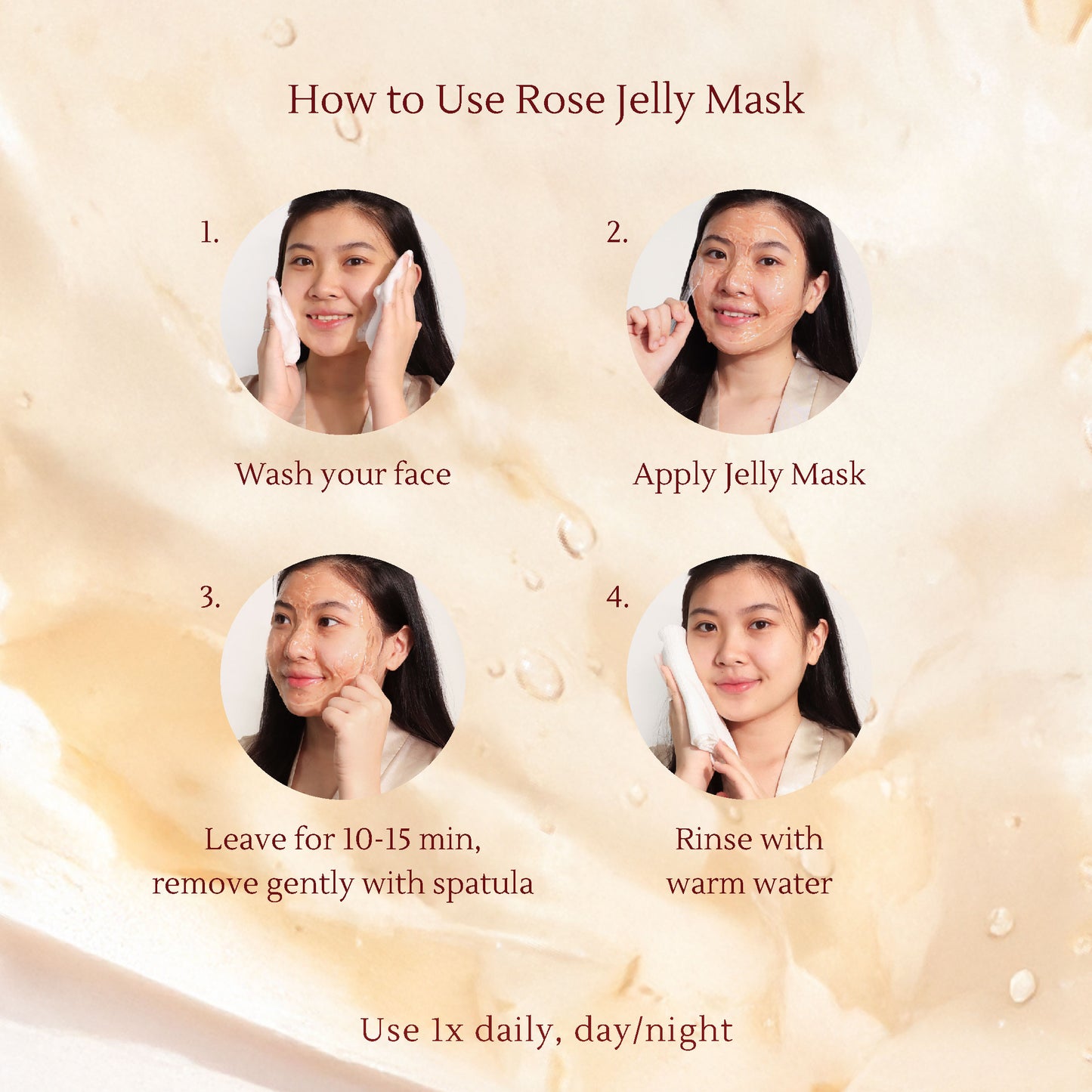 Rose Jelly Mask – Hydrating & Brightening Face Mask with Vitamin C, Bulgarian Rose, Centella & Hyaluronic Acid – Reduces Acne, Redness & Scars – 300ml