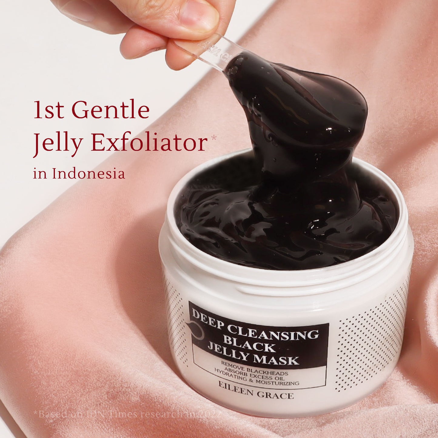 Black Jelly Mask – Exfoliating & Pore Minimizing Mask with Active Charcoal, Glycolic Acid & Aloe Vera – Reduces Acne Scars & Brightens Skin – 300ml