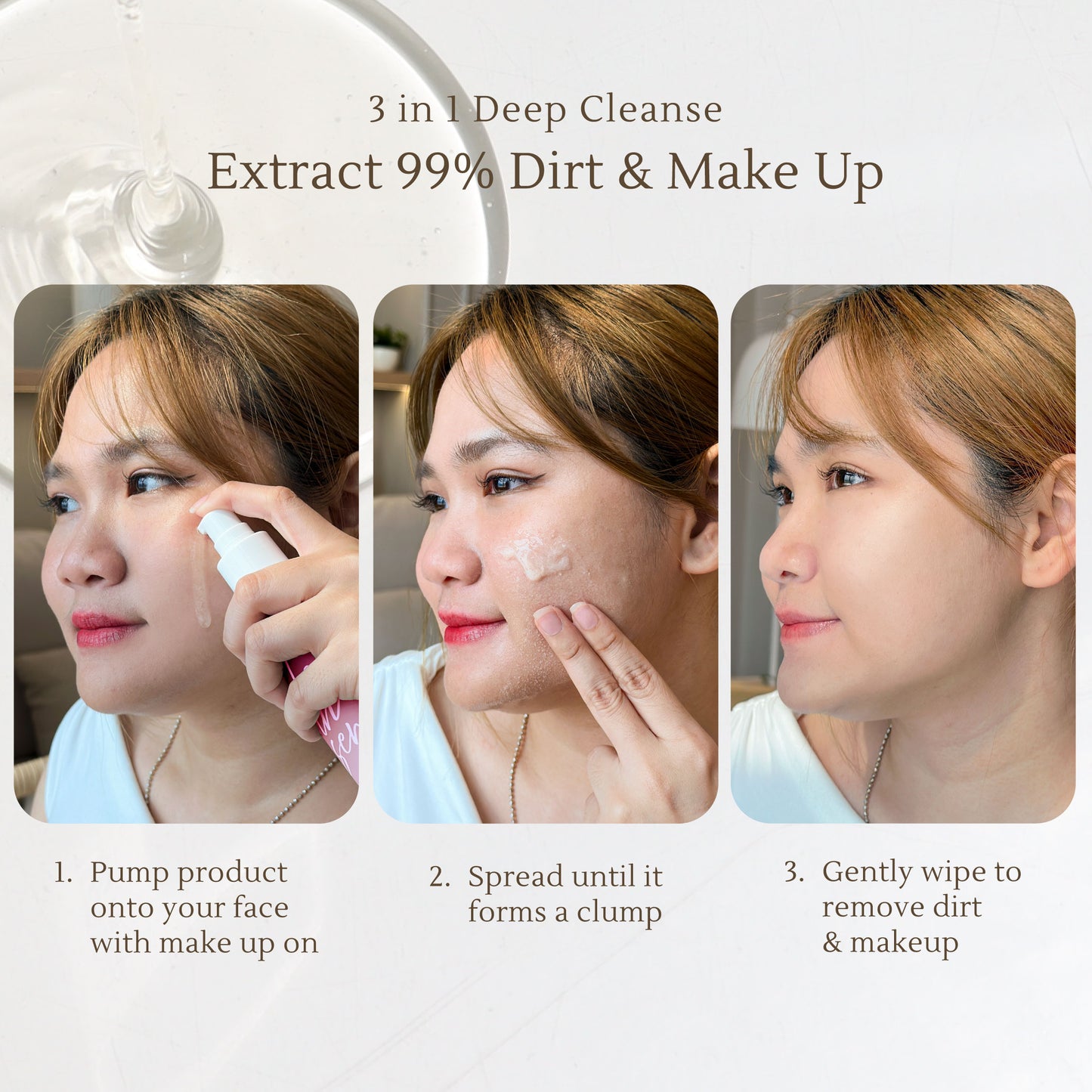 Rose Makeup Remover – 3-in-1 Cleansing Gel for Makeup Removal, Facial Wash & Moisturizing – Rich in Antioxidants & Strengthens Skin Barrier – 120ml