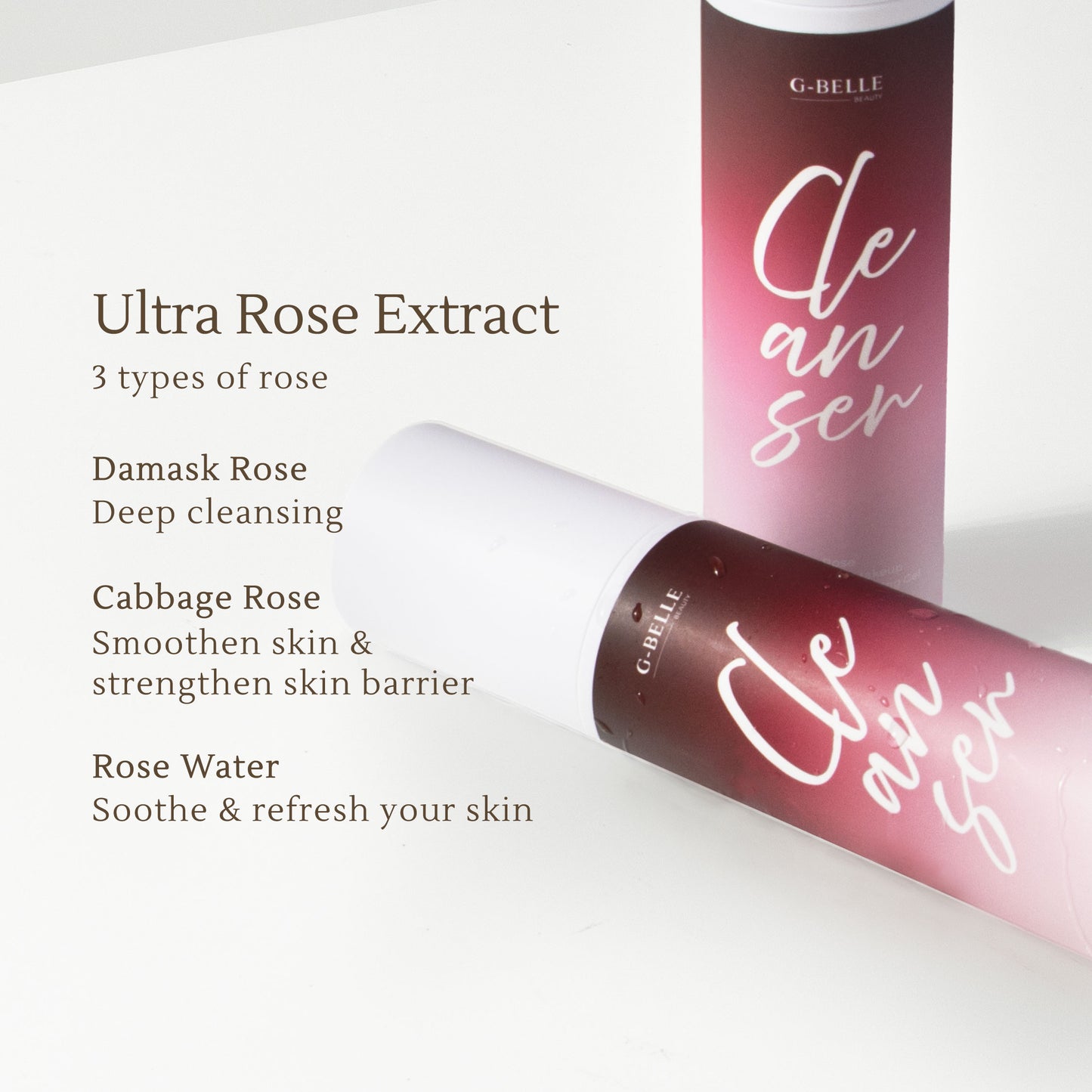 Rose Makeup Remover – 3-in-1 Cleansing Gel for Makeup Removal, Facial Wash & Moisturizing – Rich in Antioxidants & Strengthens Skin Barrier – 120ml