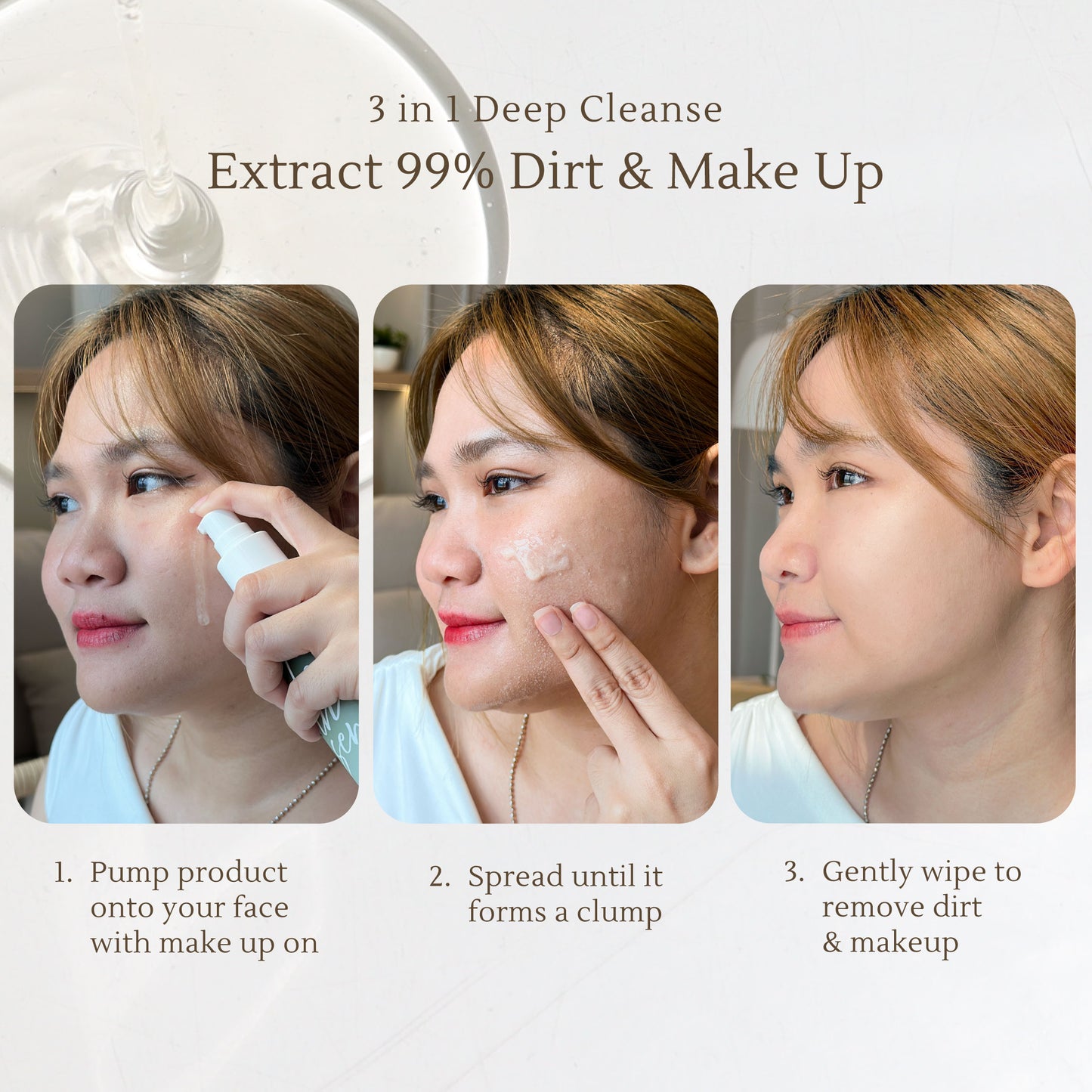 Green Tea Makeup Remover – 3-in-1 Facial Cleanser & Anti-Aging Gel – 120ml