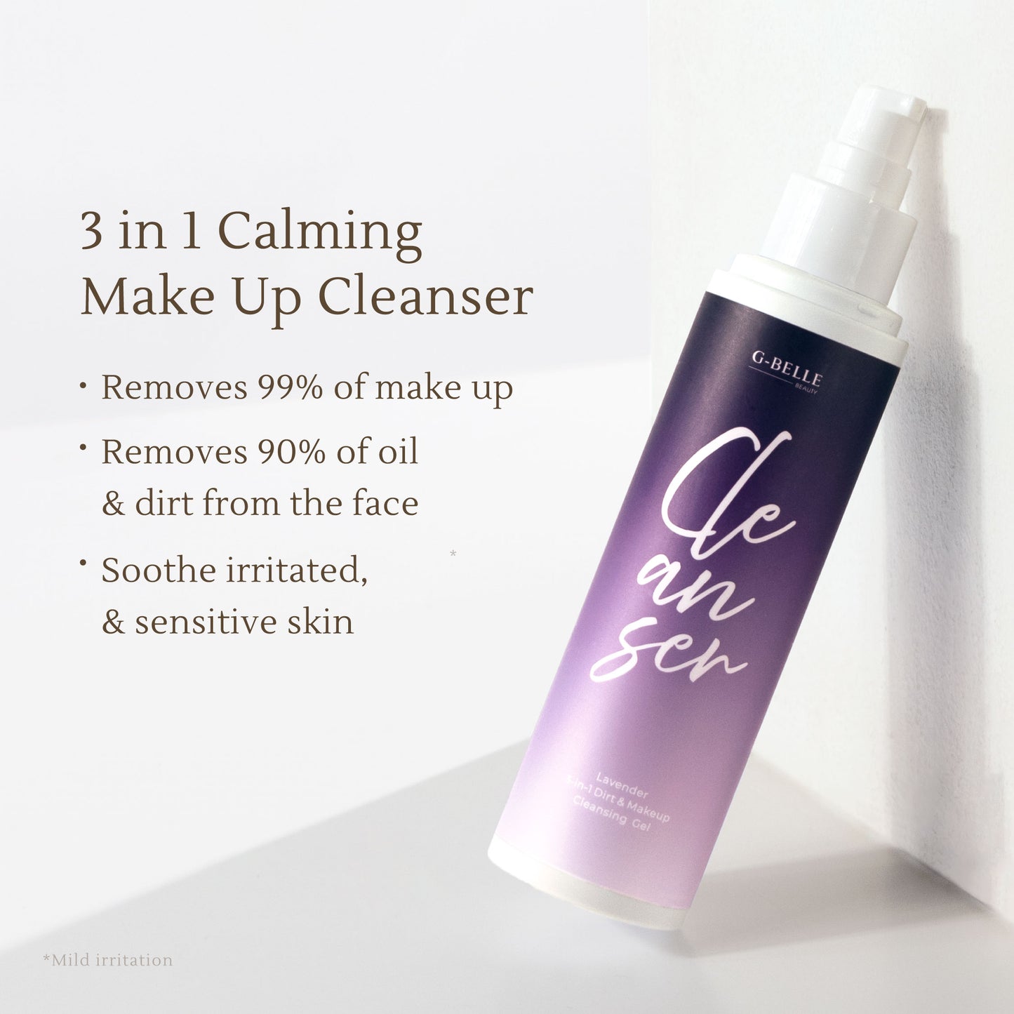 Lavender Makeup Remover – 3-in-1 Waterproof Makeup & Facial Cleanser – 120ml