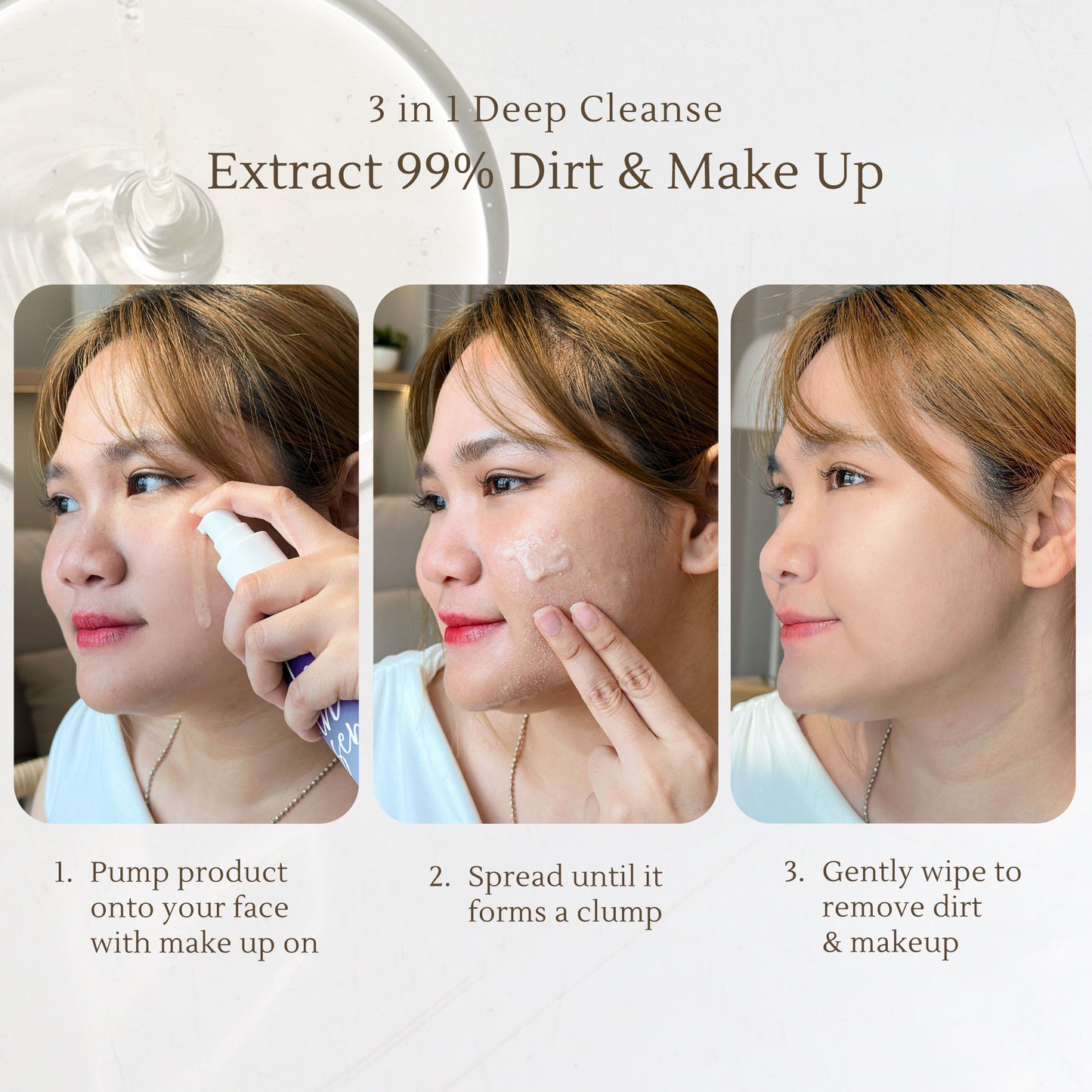 Lavender Makeup Remover – 3-in-1 Waterproof Makeup & Facial Cleanser – 120ml