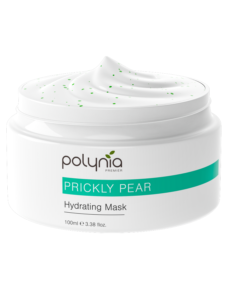 Jar of Polynia Prickly Pear Hydrating Mask on a white background