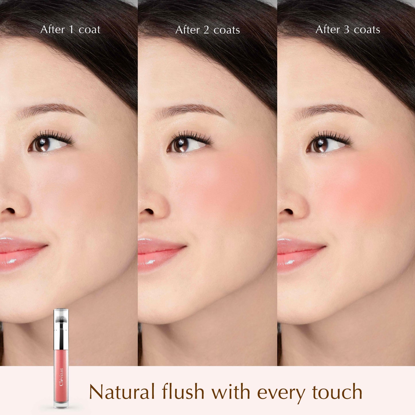 Cleviant - NEW Lasting Serum Flushed Blush | 2 in 1 Aplikator Brush | Blush On | Longlasting | Liquid Blush | Melembapkan | Fresh All Day | Dewy Finish