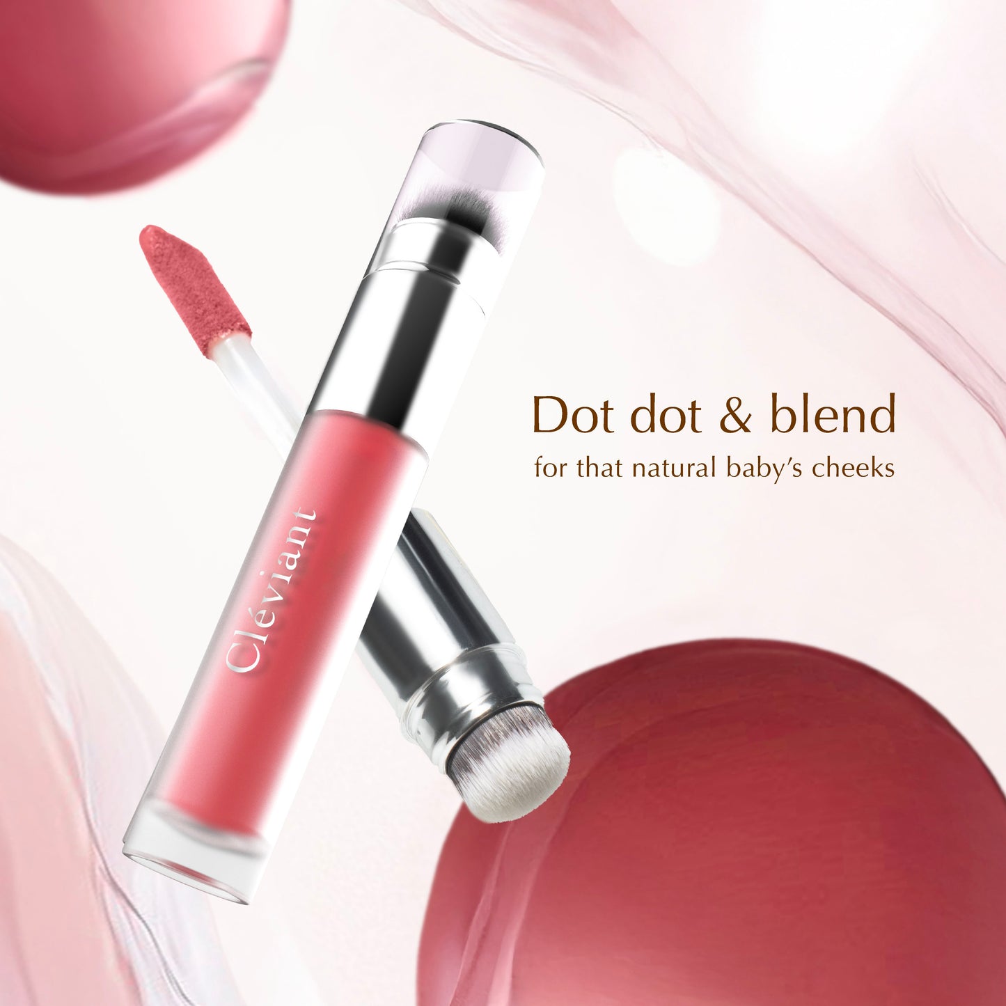 Cleviant - NEW Lasting Serum Flushed Blush | 2 in 1 Aplikator Brush | Blush On | Longlasting | Liquid Blush | Melembapkan | Fresh All Day | Dewy Finish