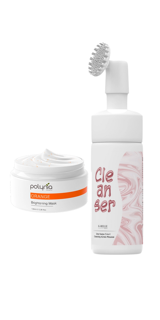 Acne Prevention Set - Fades Acne Scars with Vitamin C, Brightens Dull Skin - Deep Pore Cleansing with Gentle Exfoliation