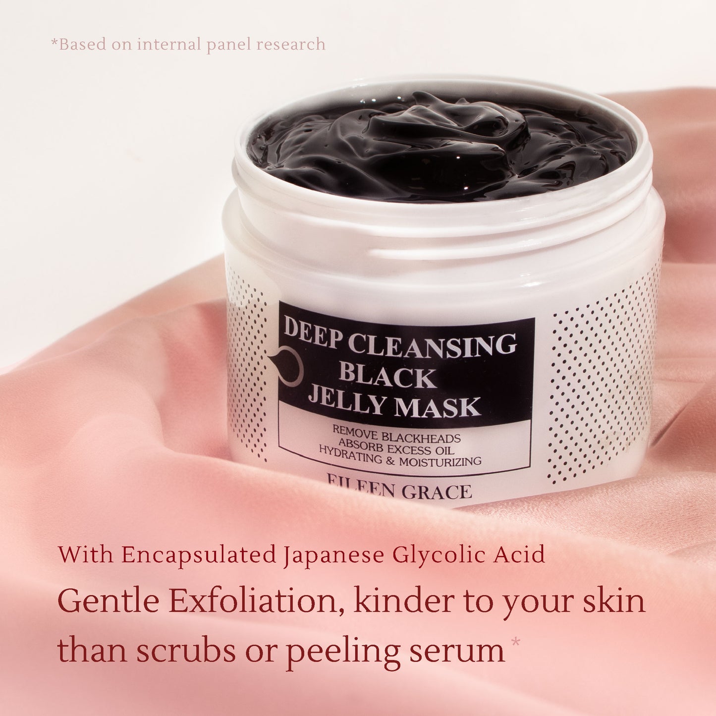 Black Jelly Mask – Exfoliating & Pore Minimizing Mask with Active Charcoal, Glycolic Acid & Aloe Vera – Reduces Acne Scars & Brightens Skin – 300ml