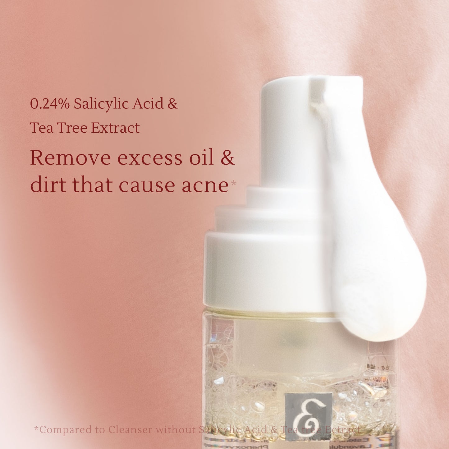 Acne Foam Cleanser – Salicylic Acid, Tea Tree Oil & Willow Bark Extract – Gently Exfoliates & Prevents Acne – 150ml