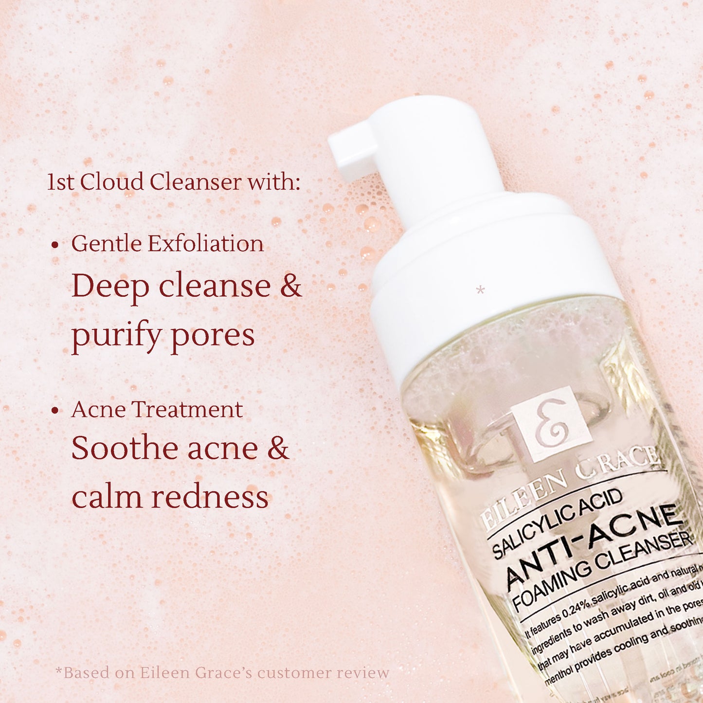 Acne Foam Cleanser – Salicylic Acid, Tea Tree Oil & Willow Bark Extract – Gently Exfoliates & Prevents Acne – 150ml