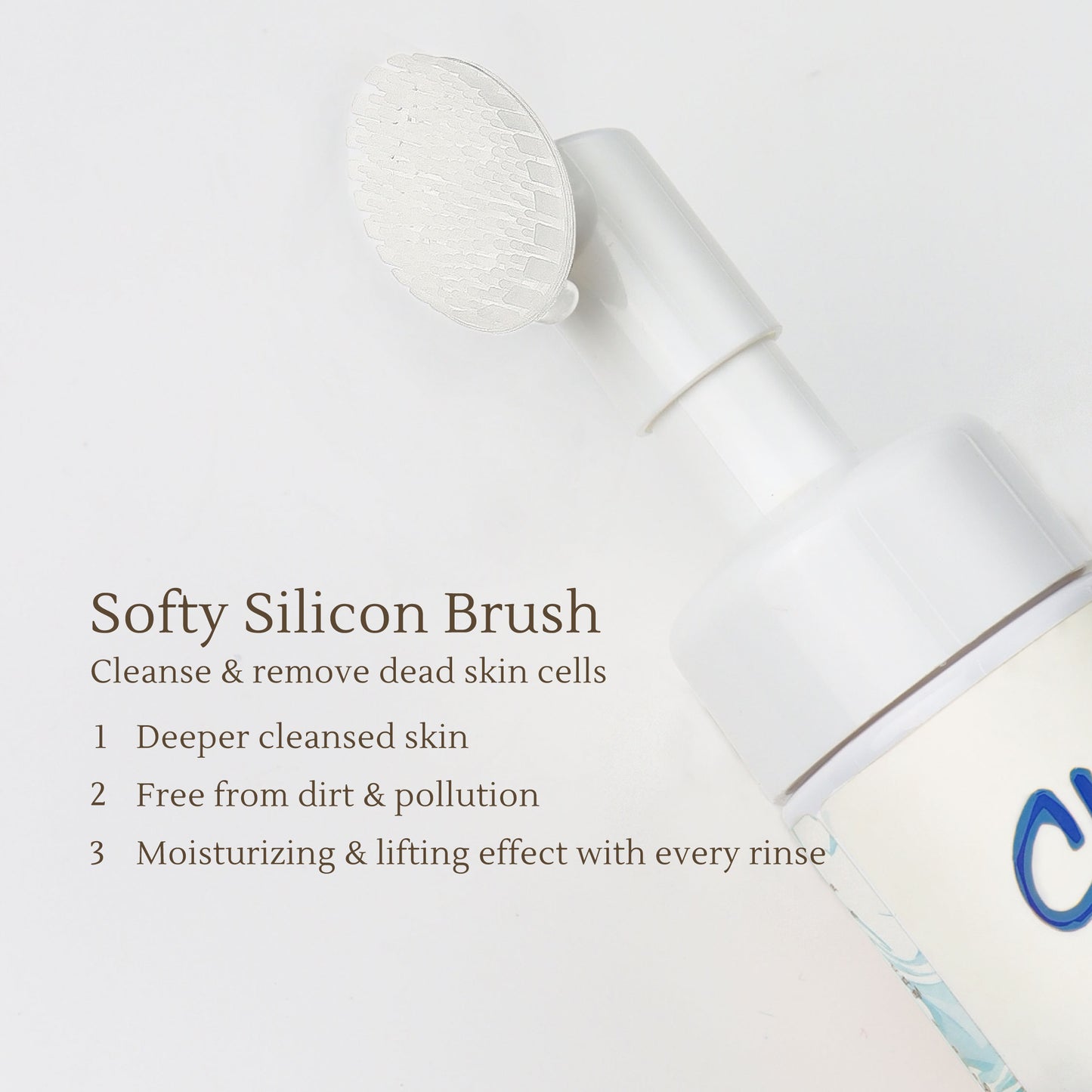 Cleansing Moisturizing Mousse – 3-in-1 Facial Wash & Moisturizer with Soft Silicon Brush – Locks Moisture for 3 Days – 150ml