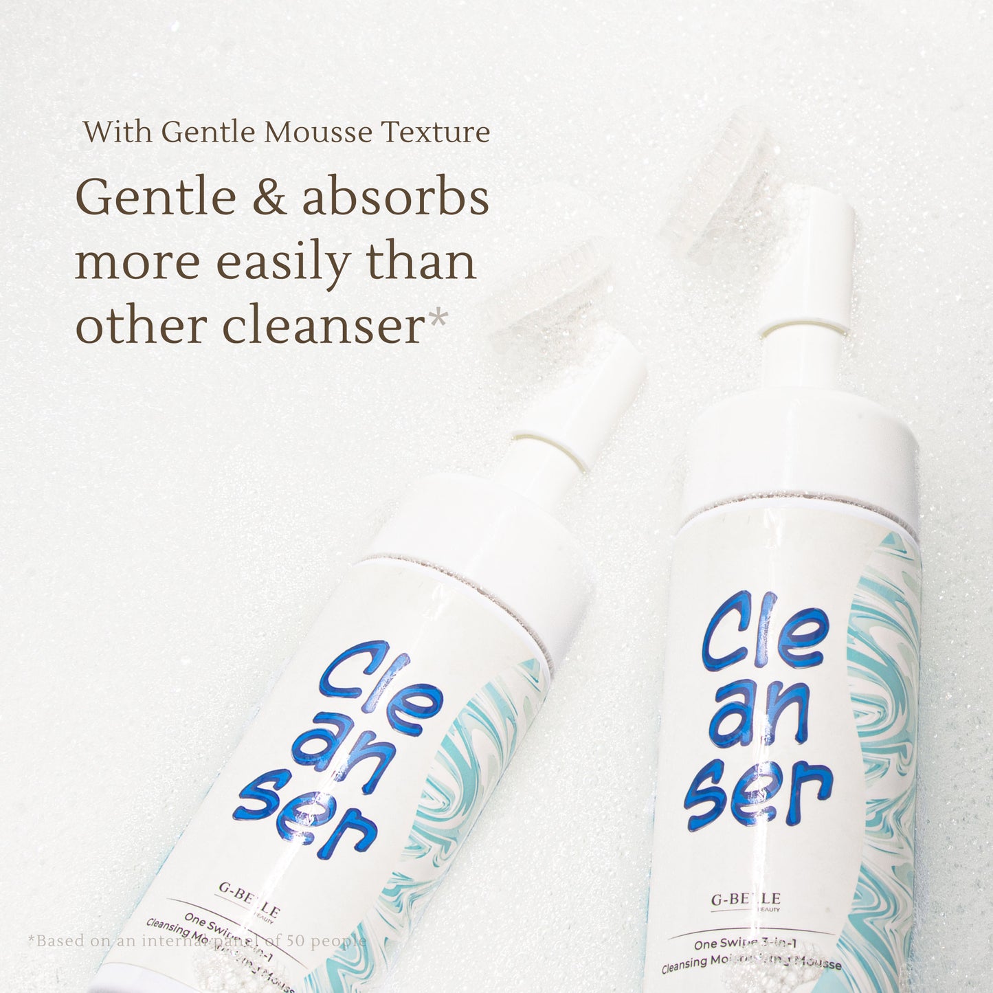 Cleansing Moisturizing Mousse – 3-in-1 Facial Wash & Moisturizer with Soft Silicon Brush – Locks Moisture for 3 Days – 150ml
