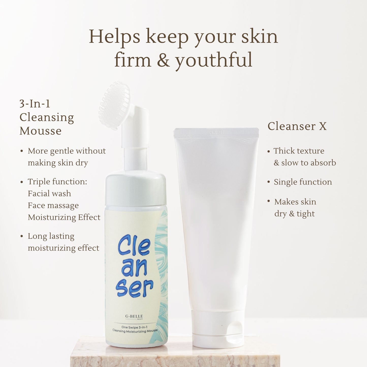 Cleansing Moisturizing Mousse – 3-in-1 Facial Wash & Moisturizer with Soft Silicon Brush – Locks Moisture for 3 Days – 150ml