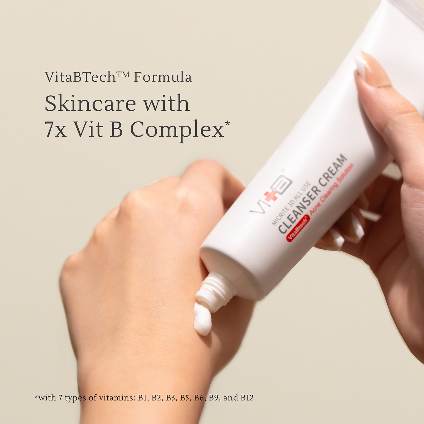 Micrite 3D Cleanser Cream – Daily Facial Cleanser with 1% Glycolic Acid & Hydrolyzed Hyaluronic Acid – Exfoliates, Hydrates & Revives Dull, Dry Skin – 100ml