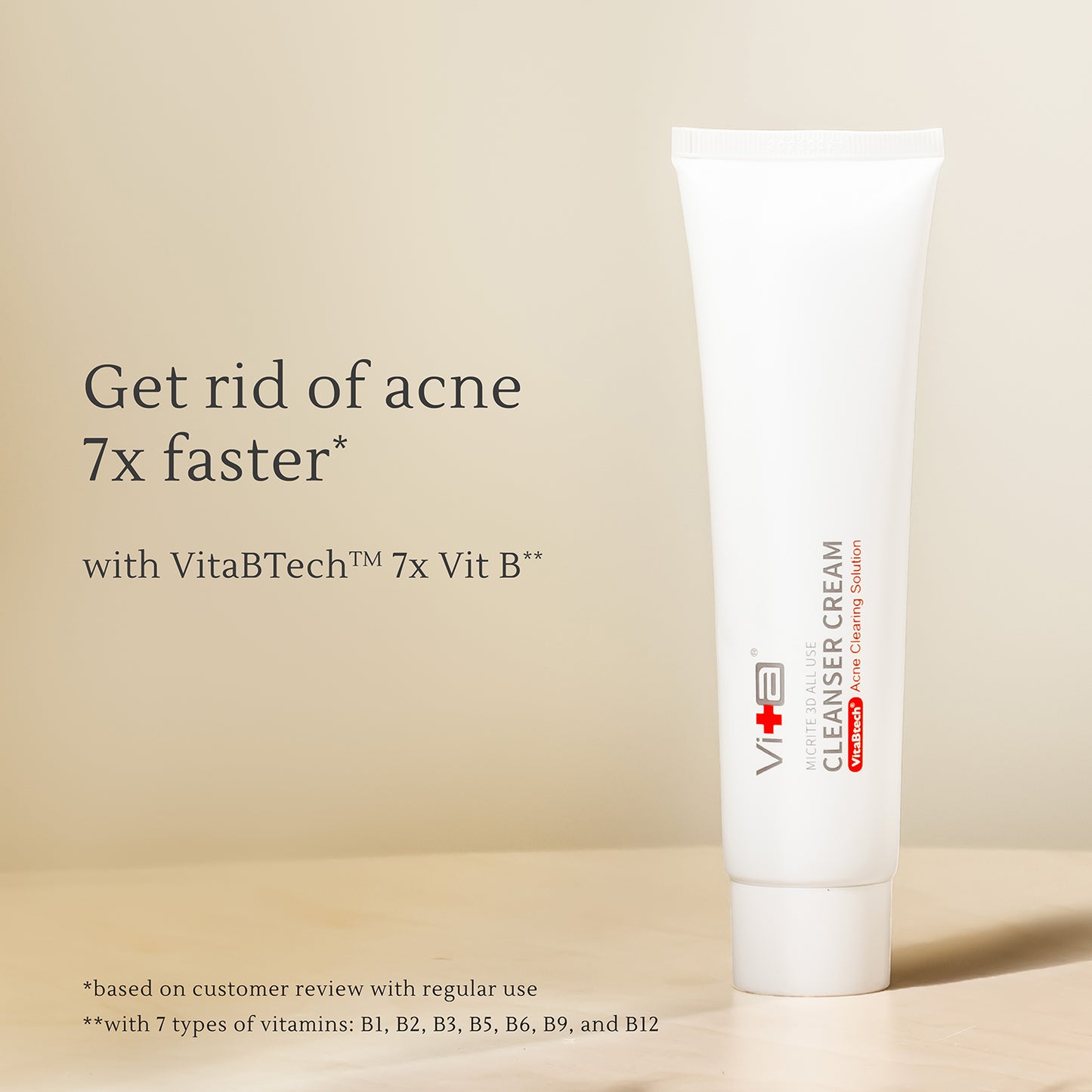 Micrite 3D Cleanser Cream – Daily Facial Cleanser with 1% Glycolic Acid & Hydrolyzed Hyaluronic Acid – Exfoliates, Hydrates & Revives Dull, Dry Skin – 100ml