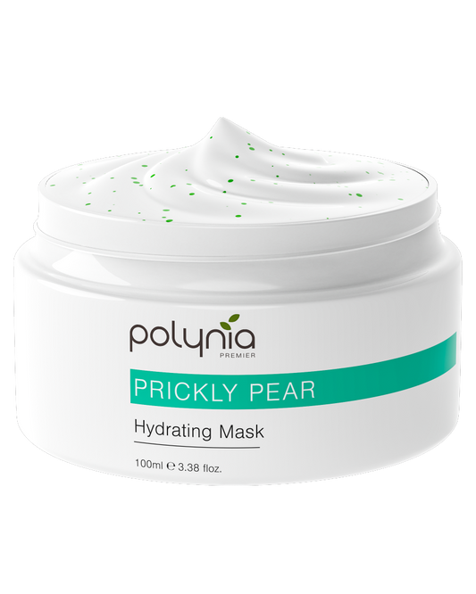 Jar of Polynia Prickly Pear Hydrating Mask on a white background