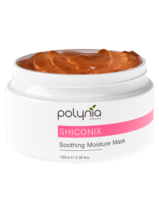 Jar of Polynia Shiconix Soothing Moisture Mask on a white background