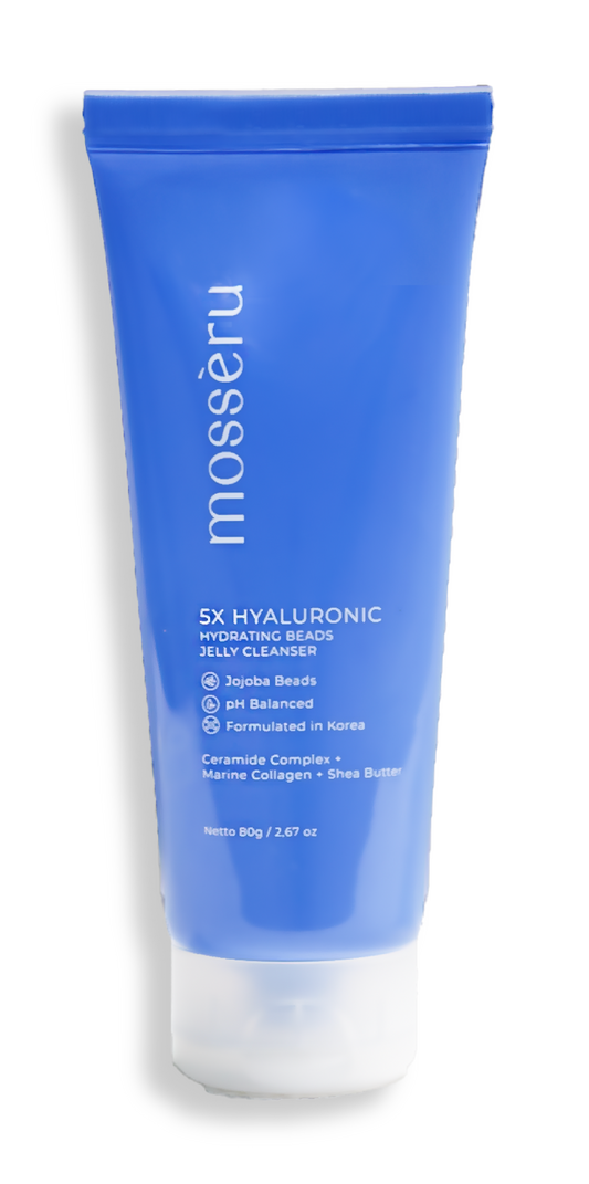 Facial Cleanser – Gentle pH-Balanced Cleanser with Jojoba Beads & 5x Hyaluronic Acid – Hydrates, Smooths & Strengthens Skin Barrier – 80ml