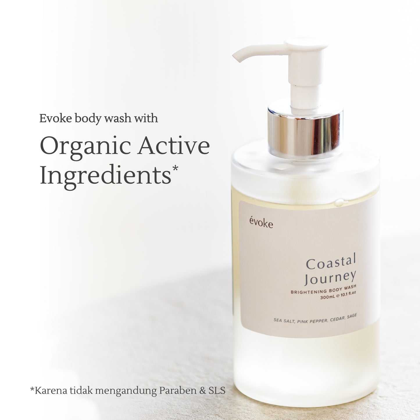 Coastal Journey Bodywash – Lemon, Sea Salt, Rose & Lavender Scent – Relieves Skin Irritation & Itchiness – 300ml