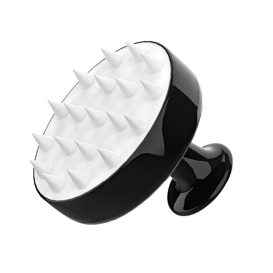 Black and white spiked device on a white background